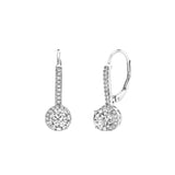 Meadowlark Pave Round Diamond Drop Huggie Hoop Earrings in 14K White Gold