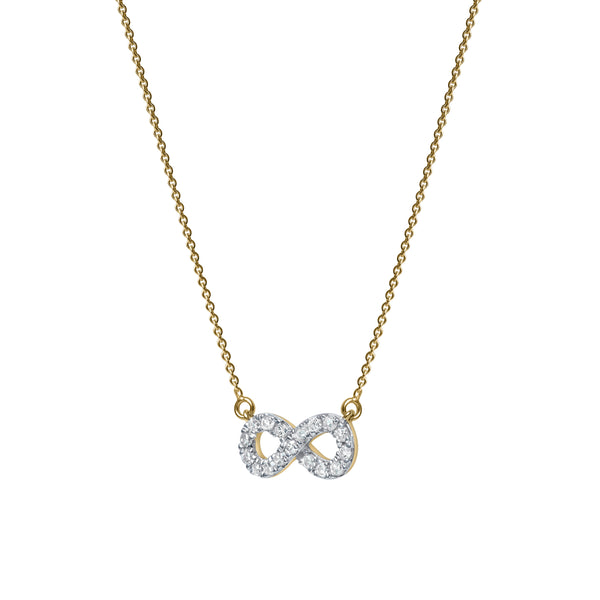 Aeries Infinity Diamond Necklace in 14K Yellow Gold