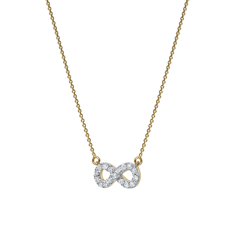 Aeries Infinity Diamond Necklace in 14K Yellow Gold