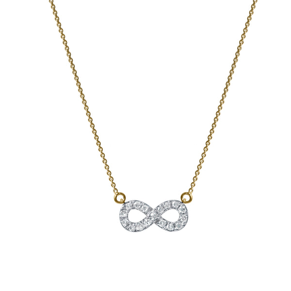 Aeries Infinity Diamond Necklace in 14K Yellow Gold