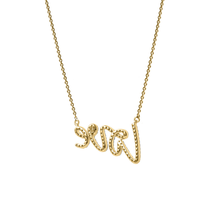 Lyana Graffiti Love Diamond Necklace in 14K Yellow Gold