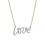 Lyana Graffiti Love Diamond Necklace in 14K Yellow Gold