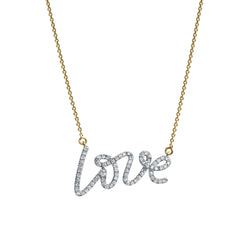 Lyana Graffiti Love Diamond Necklace in 14K Yellow Gold