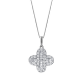 Alina Baguette & Round-Cut Diamond Clover Pendant in 14K White Gold – 0.5 CTW