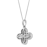 Alina Baguette & Round-Cut Diamond Clover Pendant with 14K White Gold Chain – 0.5 CTW