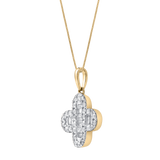 Alina Baguette & Round-Cut Diamond Clover Pendant with 14K Yellow Gold Chain – 0.7 CTW