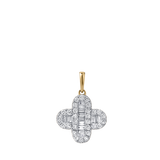 Alina Baguette & Round-Cut Diamond Clover Pendant with 14K Yellow Gold Chain – 0.7 CTW
