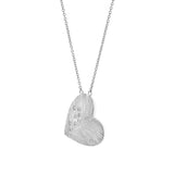 Aether Scattered Diamond Studded Heart Disc Pendant in 14K White Gold