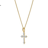 Lumina Cross Diamond Pendant in 14K Yellow Gold