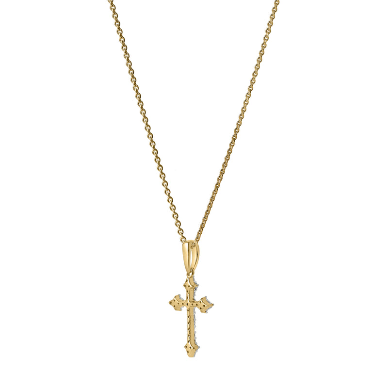 Lumina Cross Diamond Pendant in 14K Yellow Gold