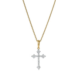 Lumina Cross Diamond Pendant in 14K Yellow Gold