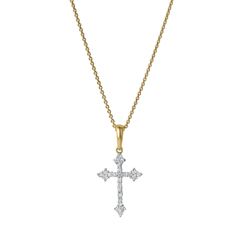 Lumina Cross Diamond Pendant in 14K Yellow Gold