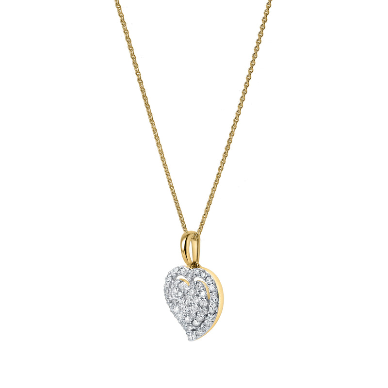 Maeve Diamond Pave Heart Pendant in 14K Yellow Gold