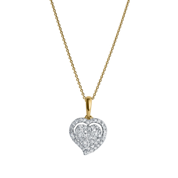 Maeve Diamond Pave Heart Pendant in 14K Yellow Gold