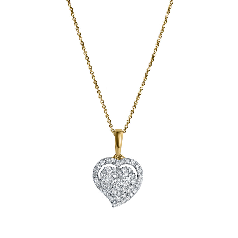 Maeve Diamond Pave Heart Pendant in 14K Yellow Gold