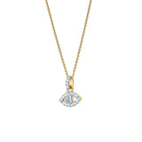 Zaria Diamond Evil Eye & Blue Topaz Pendant in 14K Yellow Gold