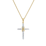 Trinita 14K Yellow Gold Diamond Cross Pendant – 0.18 CTW