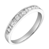 Cosmos 14K White Gold  Round Diamond Studded Band Ring - 0.52cts