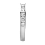 Cosmos 14K White Gold  Round Diamond Studded Band Ring - 0.52cts