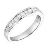 Amber 14K White Gold Round Diamond Studded Stackable Band Ring - 0.68cts