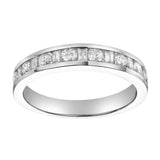 Amber 14K White Gold Round Diamond Studded Stackable Band Ring - 0.68cts