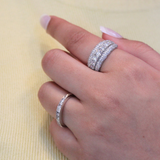 Terra 14K White Gold Round Diamond Studded Wedding Band -  2.15cts