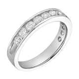 Helix 14K White Gold  Round Diamond Studded Band Ring - 1.04cts