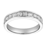 Helix 14K White Gold  Round Diamond Studded Band Ring - 1.04cts