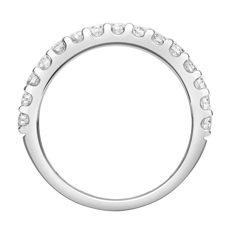 Aimee 14K White Gold Round Diamond Studded Half Eternity Band Ring - 0.75 ct