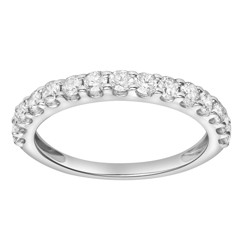 Francesca 14K White Gold Round Diamond Studded Half Eternity Band Ring - 0.5cts