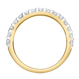 Francesca 14K Yellow Gold Round Diamond Studded Half Eternity Band Ring - 0.5 ct