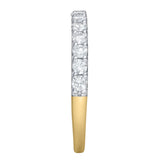 Aimee 14K Yellow Gold Round Diamond Studded Half Eternity Band Ring - 0.75 ct