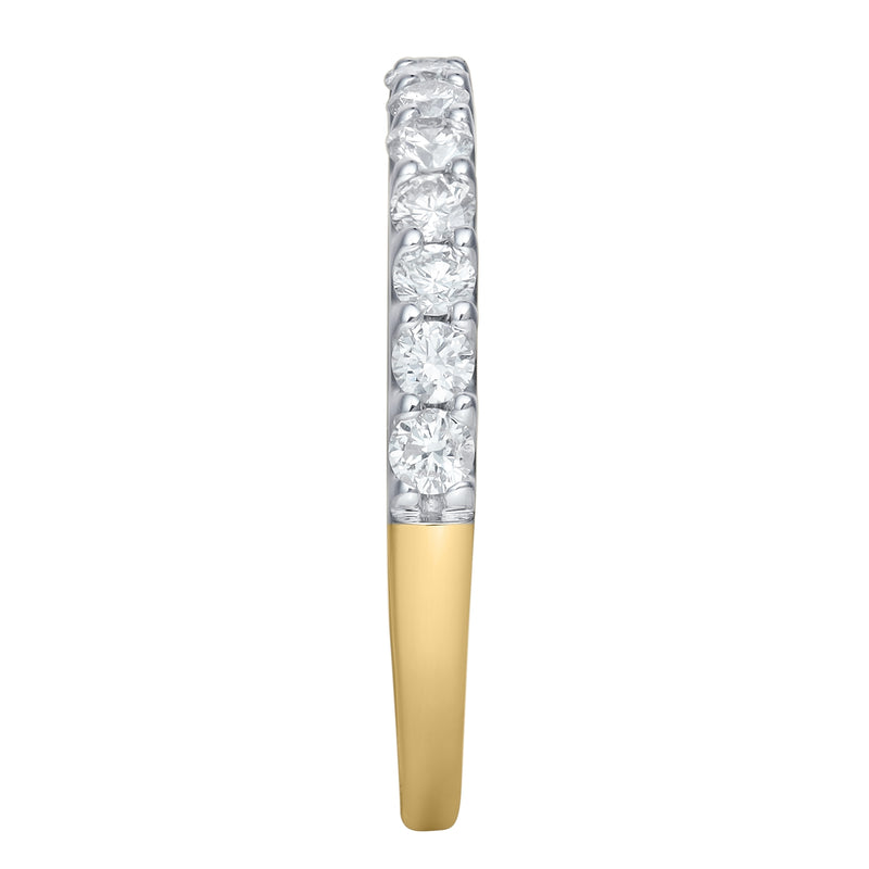 Francesca 14K Yellow Gold Round Diamond Studded Half Eternity Band Ring - 0.5 ct