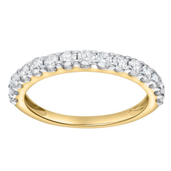 Francesca 14K Yellow Gold Round Diamond Studded Half Eternity Band Ring - 0.5 ct