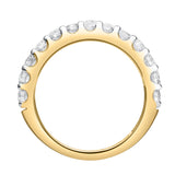 Aria 14K Yellow Gold Round Diamond Studded Half Eternity Band Ring - 1 ct