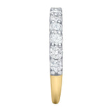 Aria 14K Yellow Gold Round Diamond Studded Half Eternity Band Ring - 1 ct