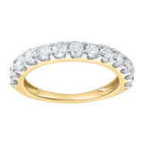 Aria 14K Yellow Gold Round Diamond Studded Half Eternity Band Ring - 1 ct