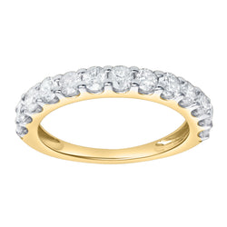 Aria 14K Yellow Gold Round Diamond Studded Half Eternity Band Ring - 1 ct