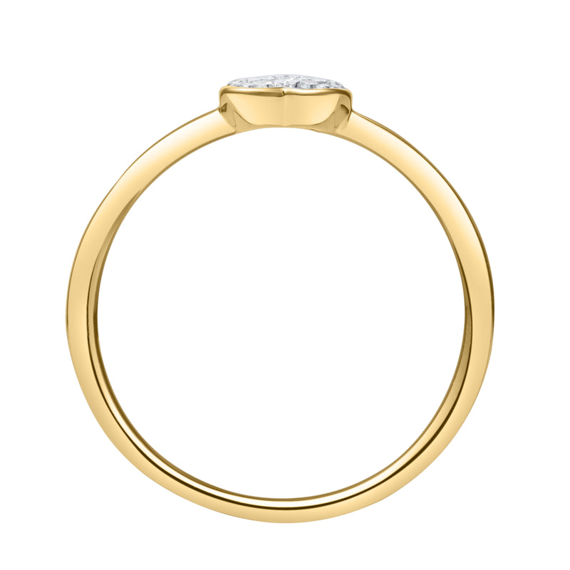 Thea Diamond Pave Heart Ring in 14K Yellow Gold - 0.09 ct