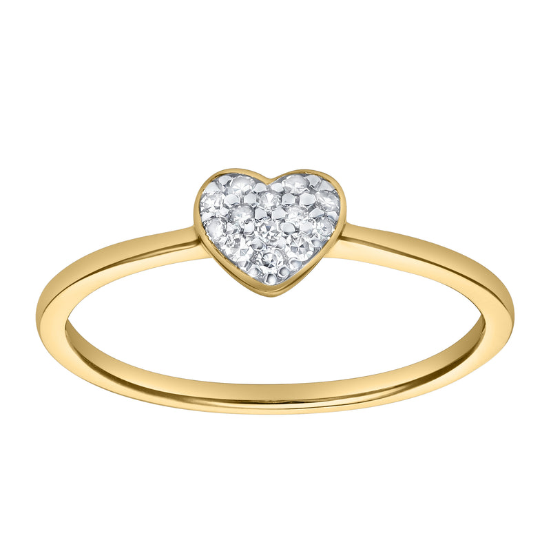 Thea Diamond Pave Heart Ring in 14K Yellow Gold - 0.09 ct