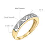 Prism 14K Gold Round Diamond Studded Stackable Ring - 0.05cts