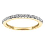 Ava 14K Yellow Gold Round Diamond Studded Band Ring - 0.06 cts