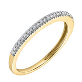 Ava 14K Yellow Gold Round Diamond Studded Band Ring - 0.06 cts