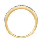 Ava 14K Yellow Gold Round Diamond Studded Band Ring - 0.06 cts