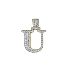 U Initial Diamond Pendant 10K Yellow Gold - 0.69 Carats