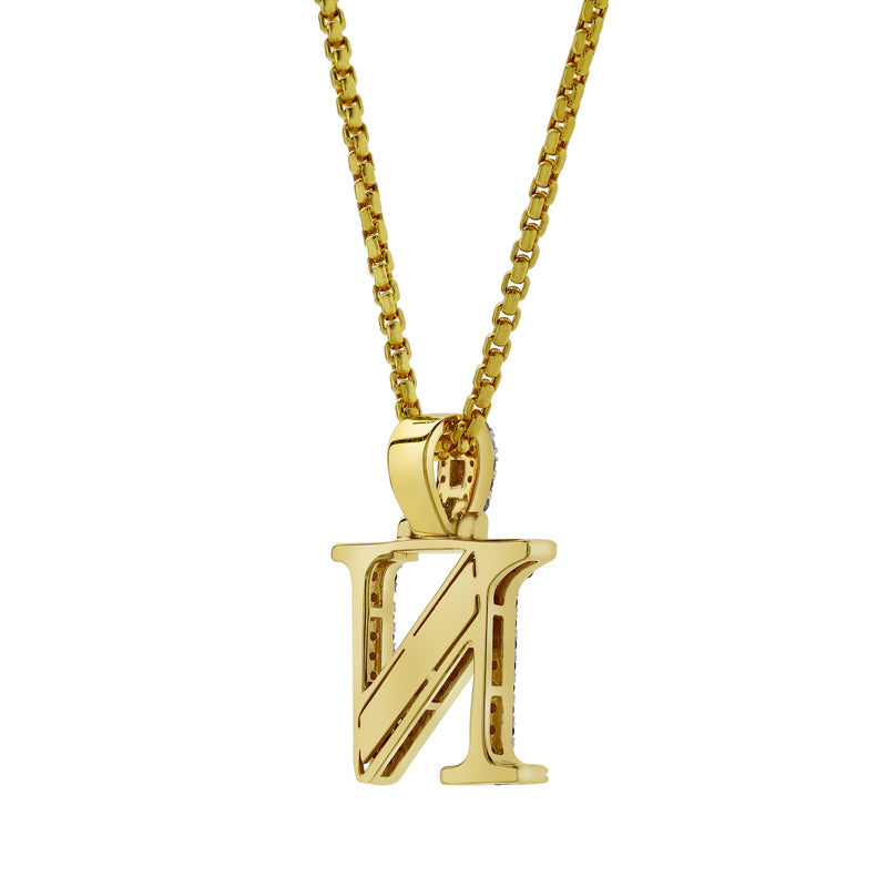 N Initial Diamond Pendant 10K Yellow Gold - 0.8 Carats