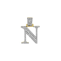 N Initial Diamond Pendant 10K Yellow Gold - 0.8 Carats