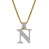 N Initial Diamond Pendant 10K Yellow Gold - 0.8 Carats