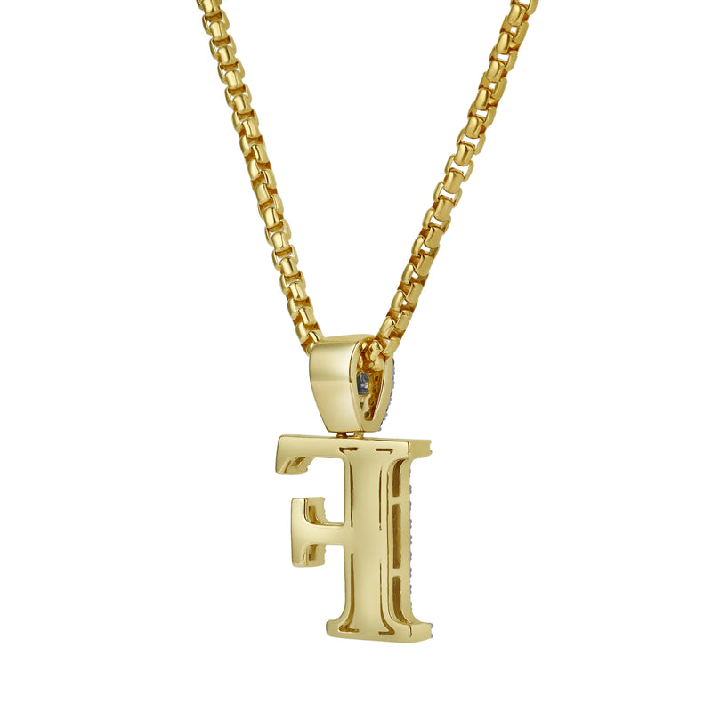 F Initial Diamond Pendant 10K Yellow Gold - 0.71 Carats