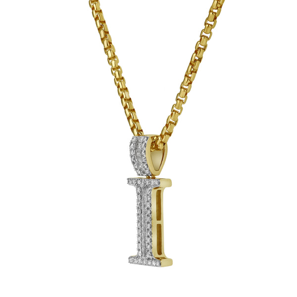 I Initial Diamond Pendant 10K Yellow Gold - 0.60 Carats